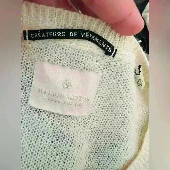 Maison Scotch Scotch & Soda Ivory Geometric Sweater Small - Picture 7 of 9